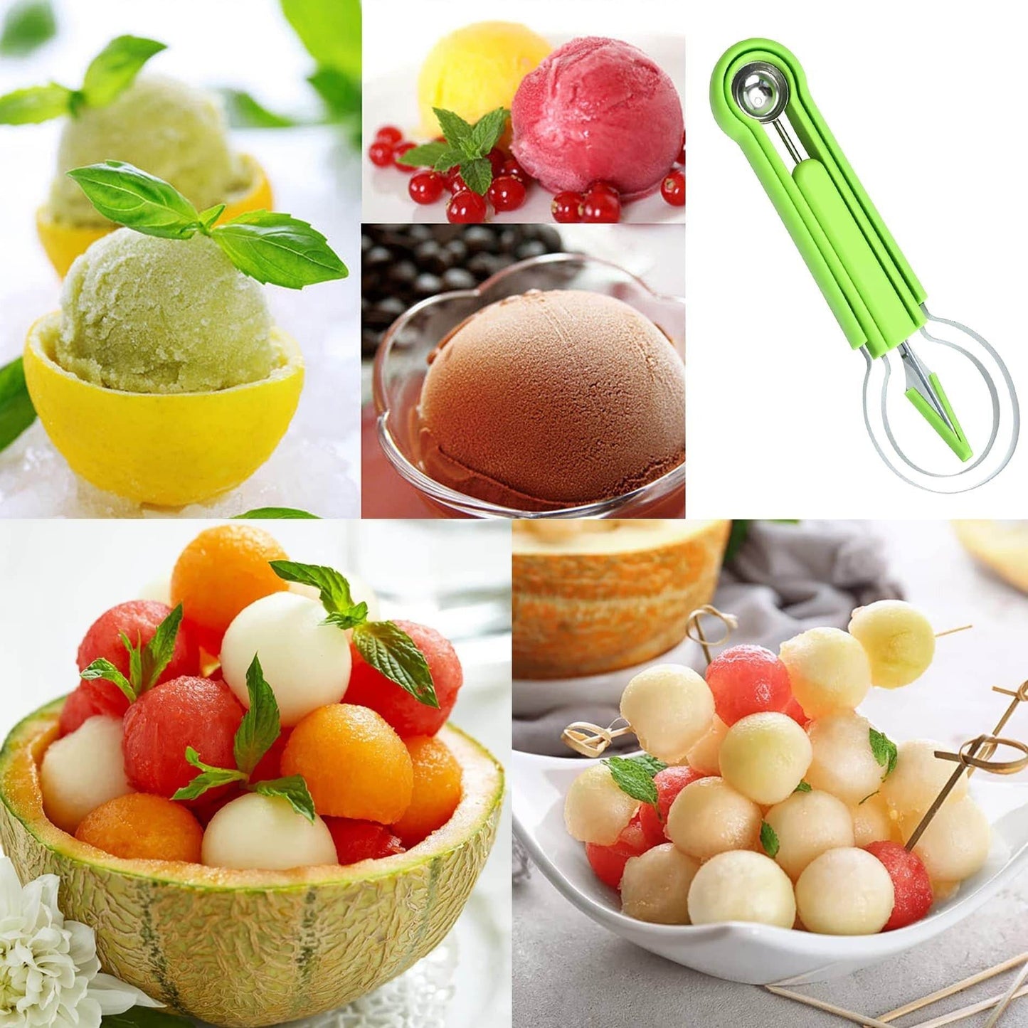 Multipurpose kitchen tool for fruit art