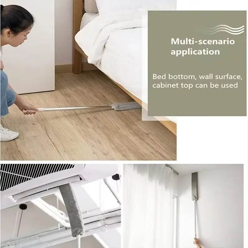 Side view of microfiber cleaning brush for home and office use
