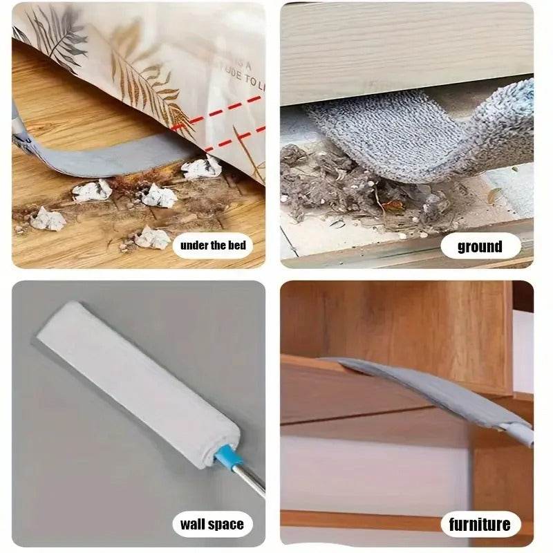 Foldable microfiber dust brush with extendable handle