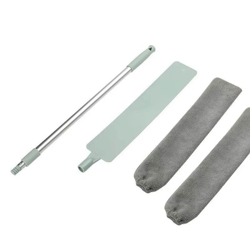 Compact cleaning mop for dry sweeping and wet mopping