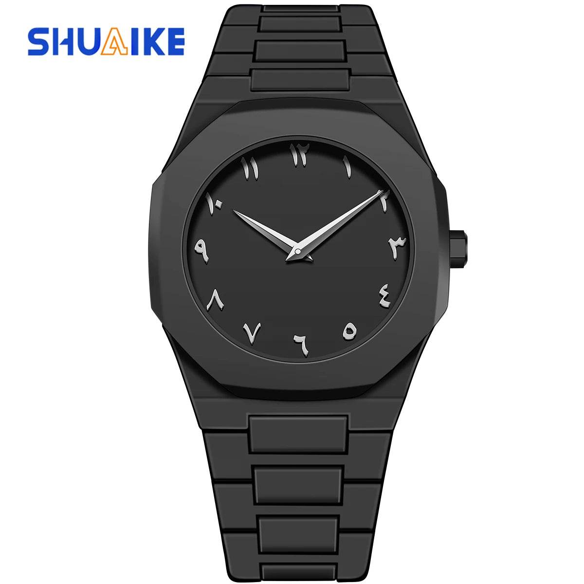 Arabic numeral round dial quartz watch
