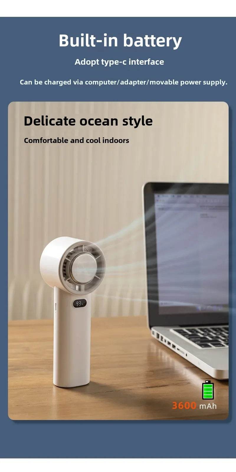 Portable Cooling Fan UAE – USB Rechargeable Mini Air Cooler for Home, Office & Travel | TRENSI™ - TRENSI