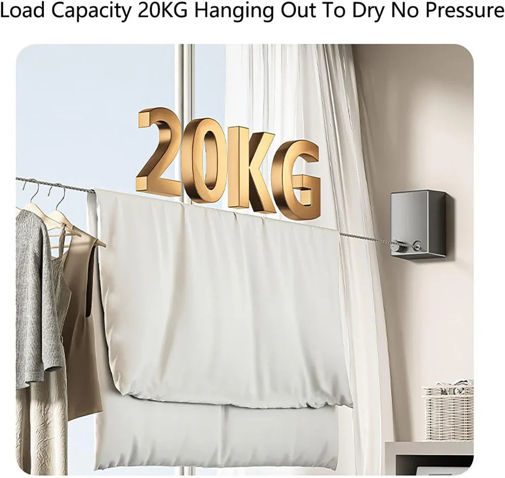 TRENSI™Retractable and Invisible Clothesline – حبل غسيل قابل للسحب وغير مرئي