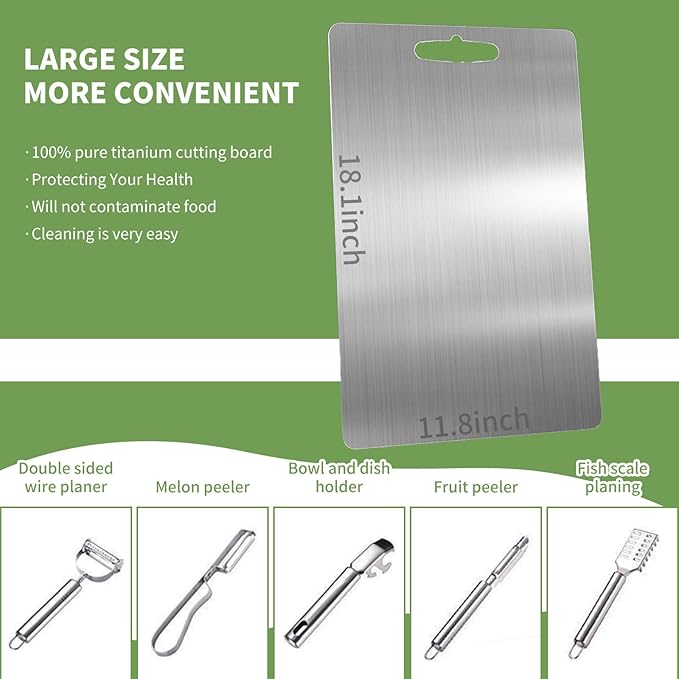 TRENSI™ Titanium Cutting Board - لوح تقطيع التيتانيوم