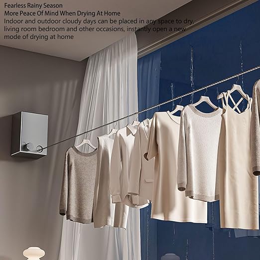 TRENSI™Retractable and Invisible Clothesline – حبل غسيل قابل للسحب وغير مرئي
