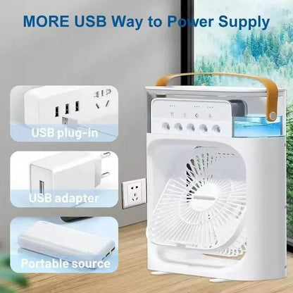 USB Mini Air Conditioner – Portable & Rechargeable Cooler Fan for Summer | TRENSI™ - TRENSI