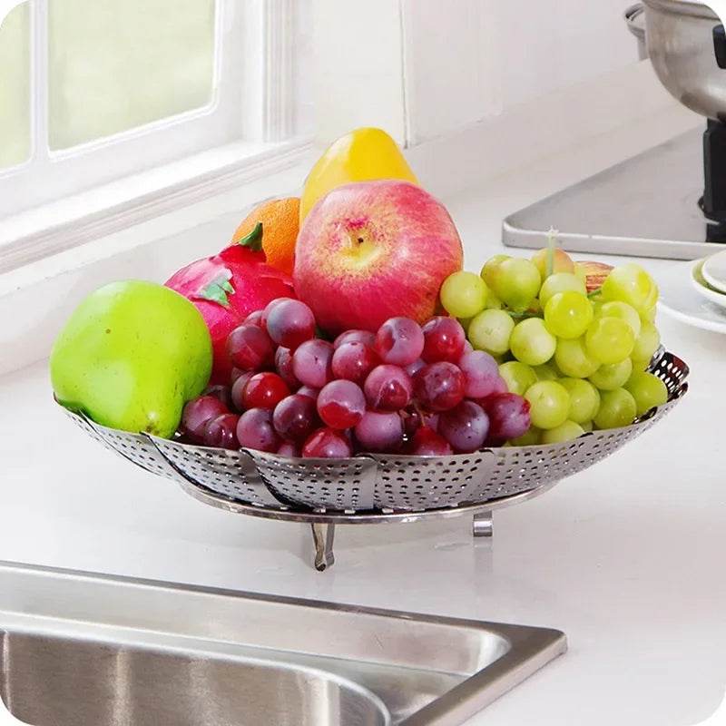 TRENSI retractable steamer plate with foldable legs