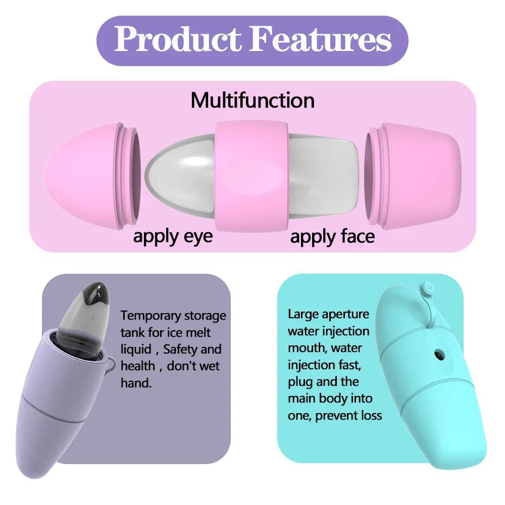 1PC Ice Face Roller Reusable Silicone Ice Mold Face Massage Eye TRENSI ™.