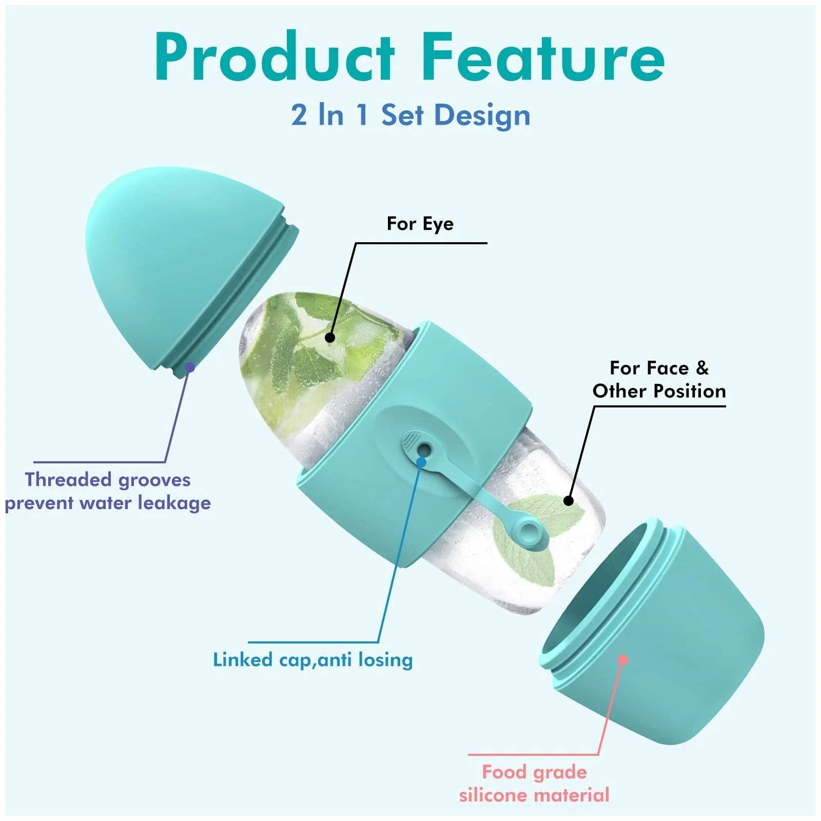 1PC Ice Face Roller Reusable Silicone Ice Mold Face Massage Eye TRENSI ™.