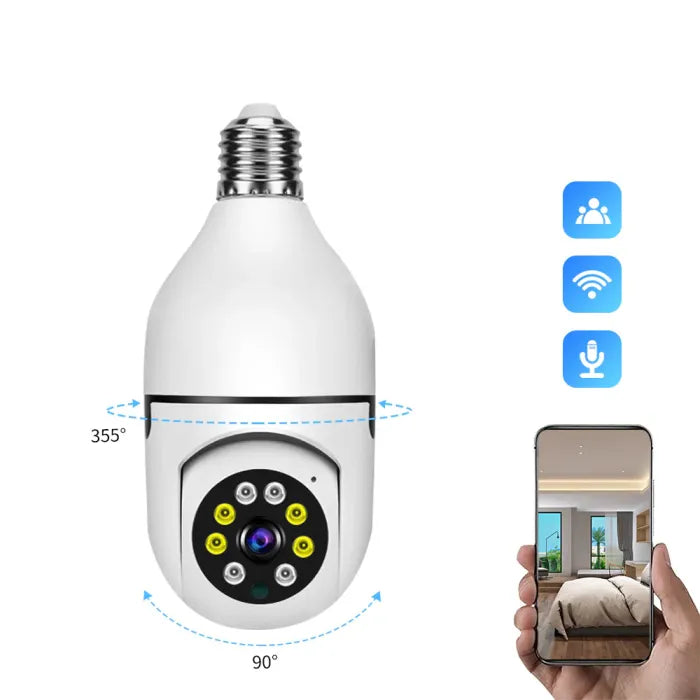 TRENSI™ Night Vision Wireless Bulb Cameraكاميرا TRENSI™ اللاسلكية للرؤية الليلية