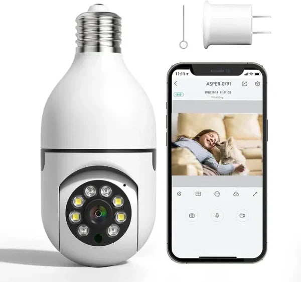 TRENSI™ Night Vision Wireless Bulb Cameraكاميرا TRENSI™ اللاسلكية للرؤية الليلية